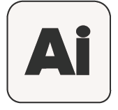Illustration of the Adobe Illustrator logo with black 'Ai' on a white background.