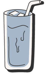 A glass of iced coffee beverage with a straw.
