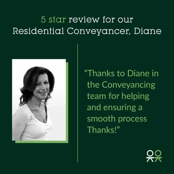 5 star review for our Residential Conveyancer, Diane