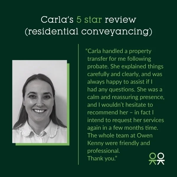 Carla's 5 star review (residential conveyancing)