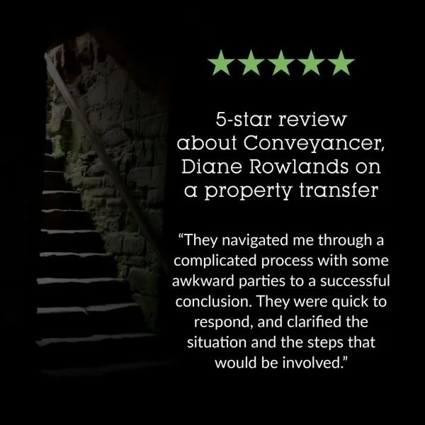 5-star review about Conveyancer, Diane Rowlands on a property transfer