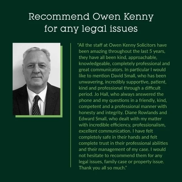 Recommend Owen Kenny for any legal issues