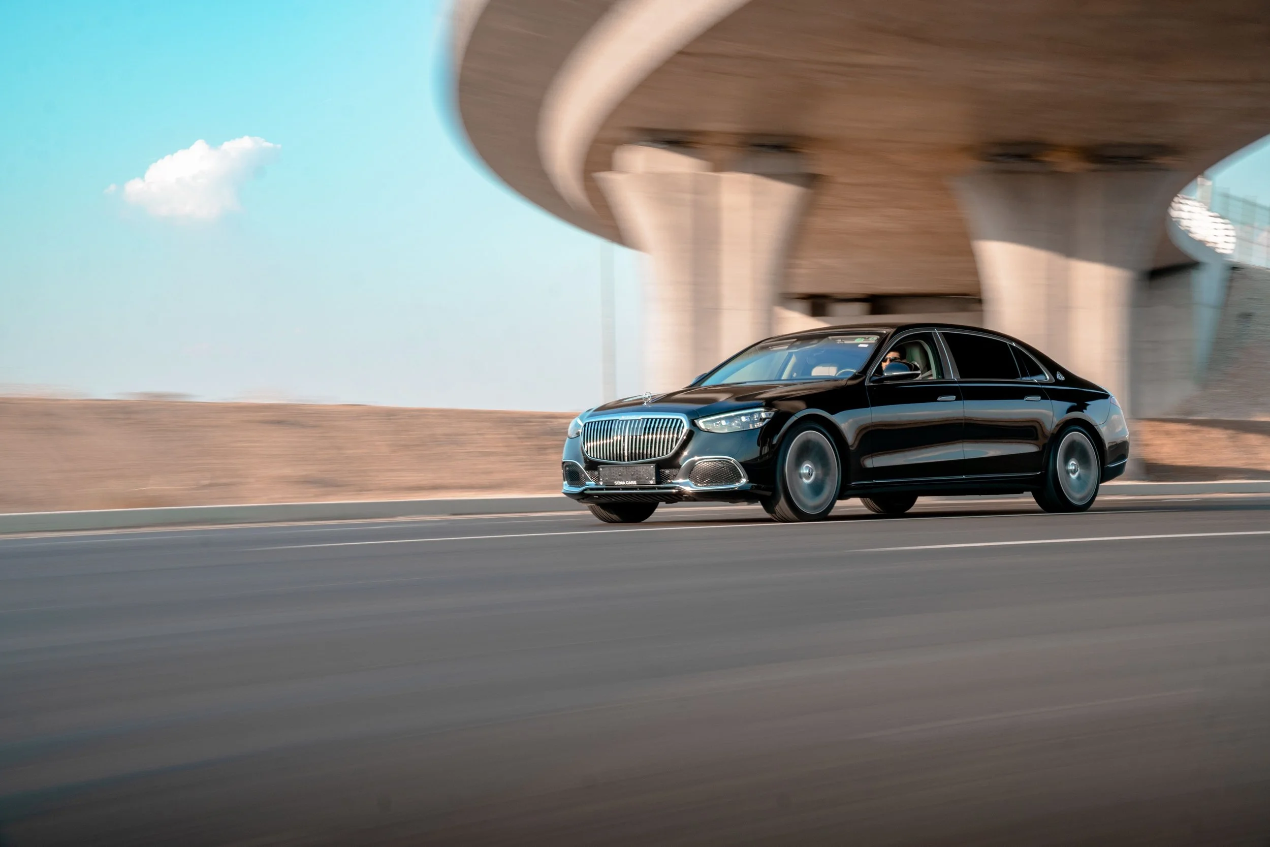 Luxury car in motion