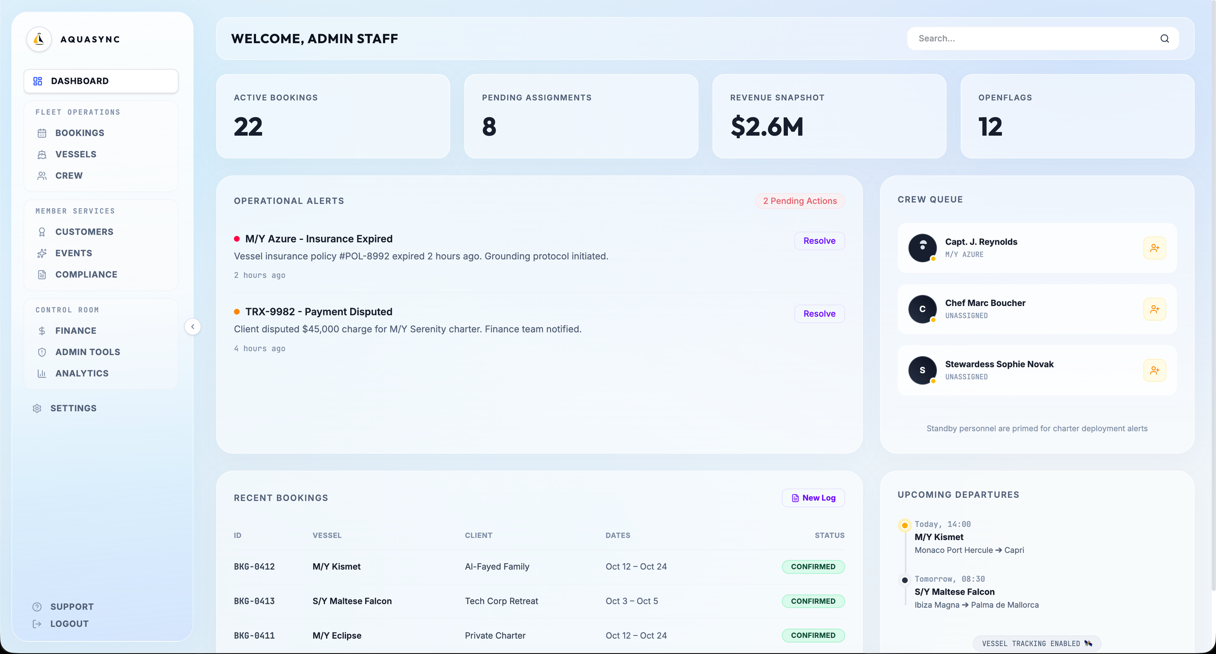 AQUASYNC Dashboard Preview