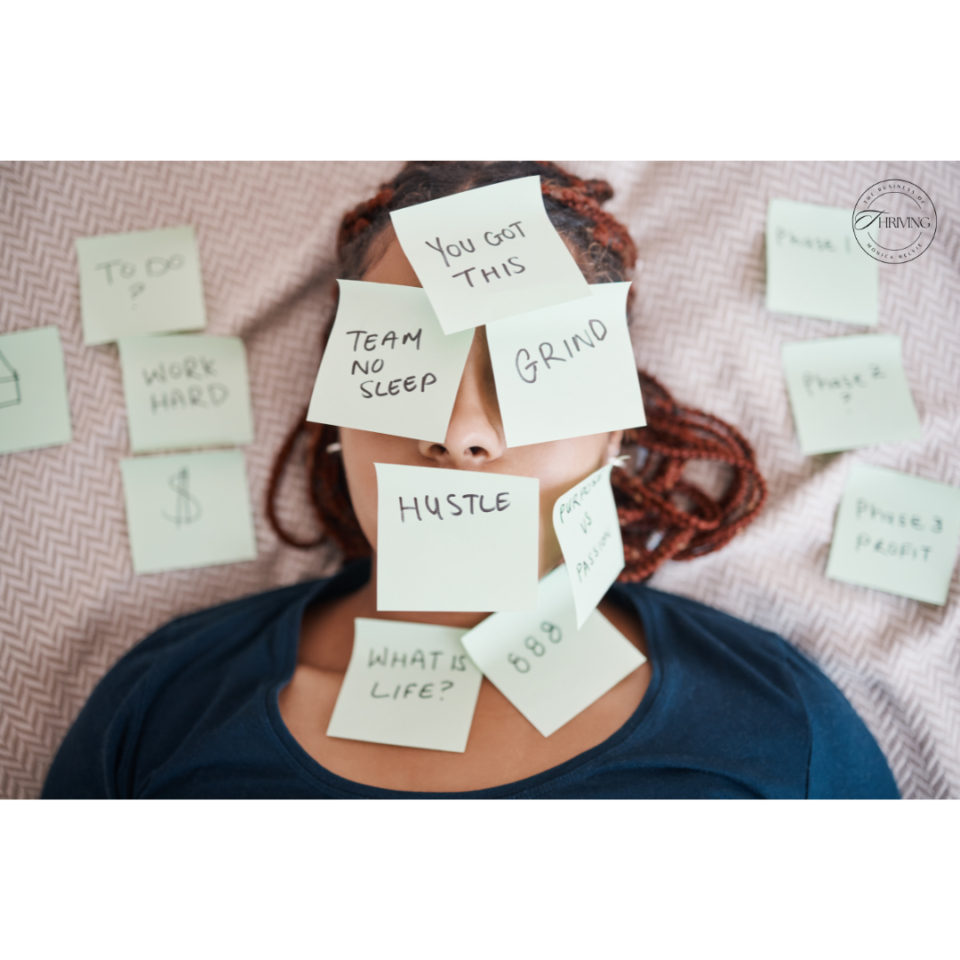 Overwhelmed woman with sticky notes all over her face, representing burnout, stress, and the mental load of an endless to-do list in Austin TX | 78756 | 78732