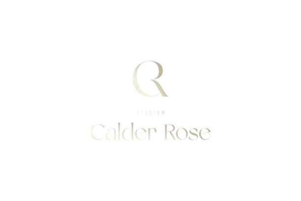 Logo with "CR" design and the text "Atelier Calder Rose" on a black background.