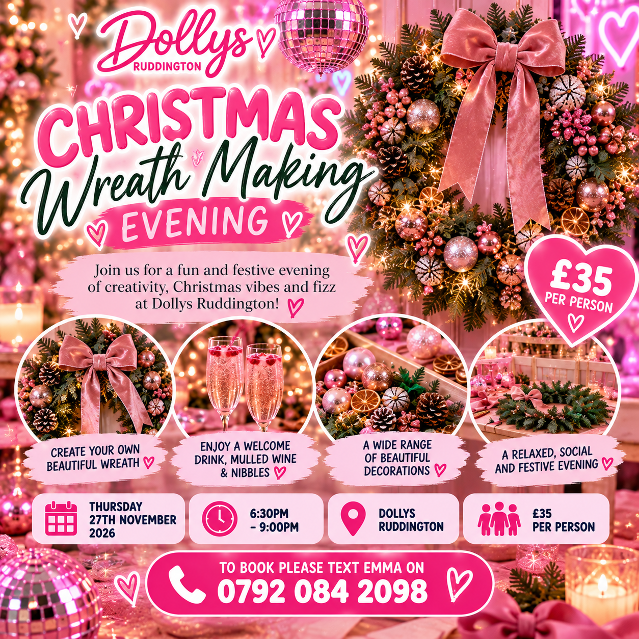 Grown Up Girls Christmas Wreath Making Workshop