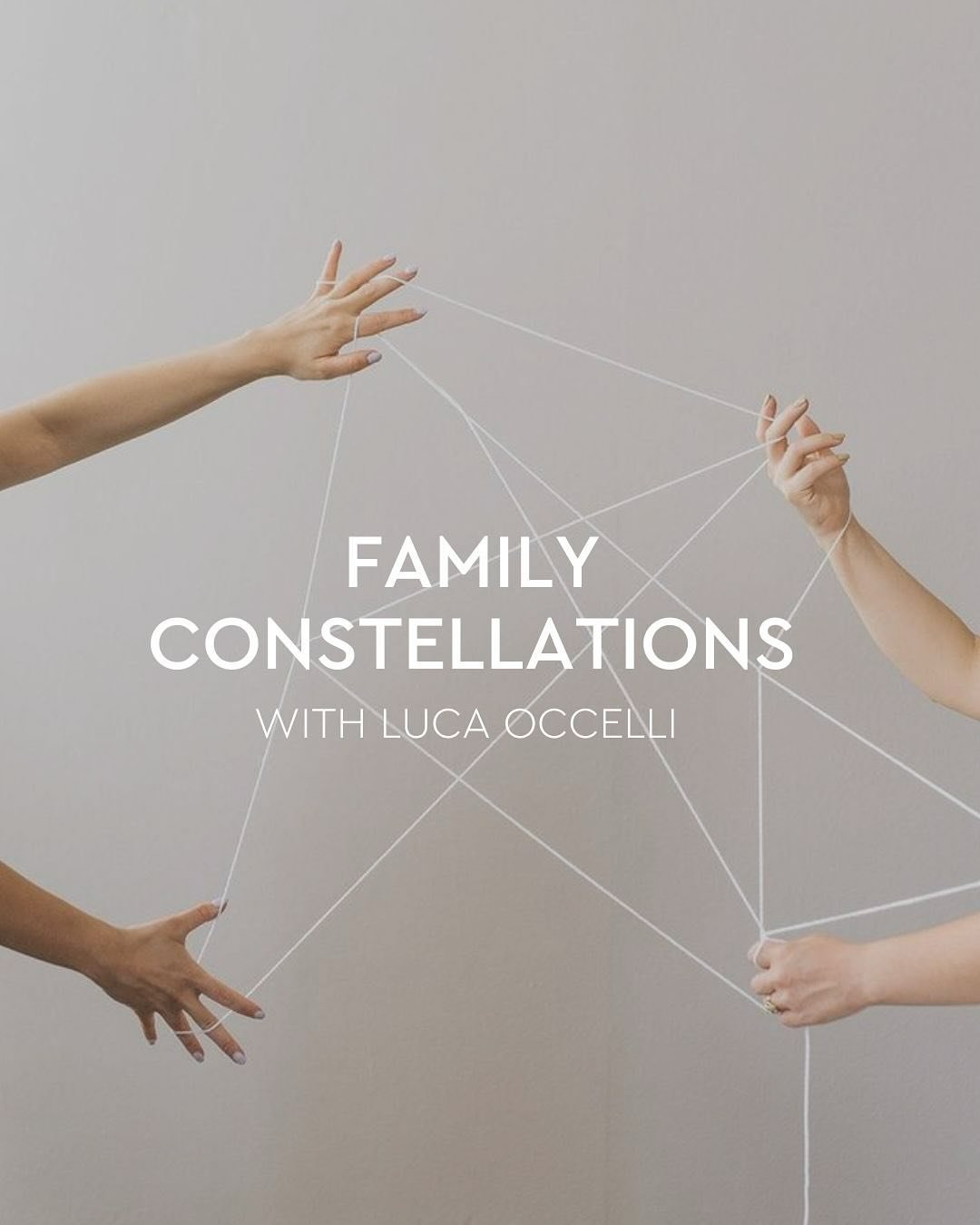 Family Constellations Workshop with @occelliluca 

Join psychologist @occelliluca on December 7th from 3:30-6:30pm at The Space in Clapham 

Systemic Family Constellations is a therapeutic approach that aims to uncover and resolve hidden dynamics wit