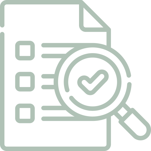 Outline of a heart with a hand making a checkmark inside it.