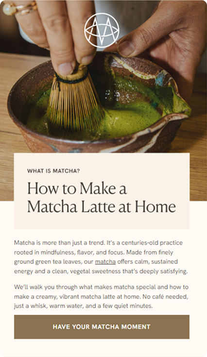 Methodical - How to Make a Matcha Latte at Home Email