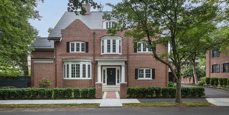 Brookline Modern Revival, a historic Georgian Revival home transformed through a deep energy retrofit with a modern addition in Brookline, Massachusetts