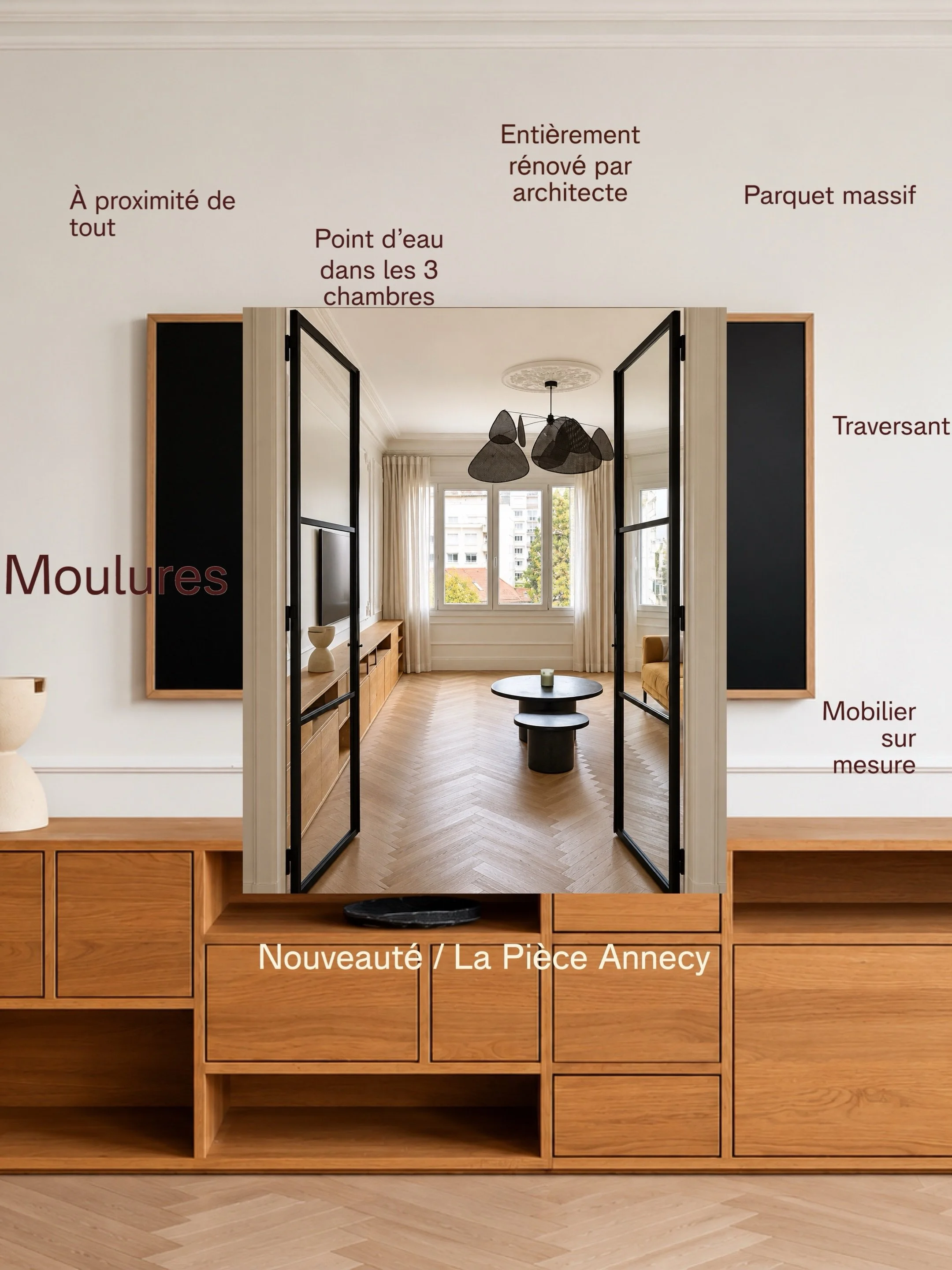 EXCLUSIVIT&Eacute; LA PI&Egrave;CE | ANNECY

&Agrave; Annecy, cet appartement traversant en &eacute;tage &eacute;lev&eacute; revisite les codes classiques de l&rsquo;haussmanien avec le regard d&rsquo;un architecte. Des lignes &eacute;l&eacute;gantes