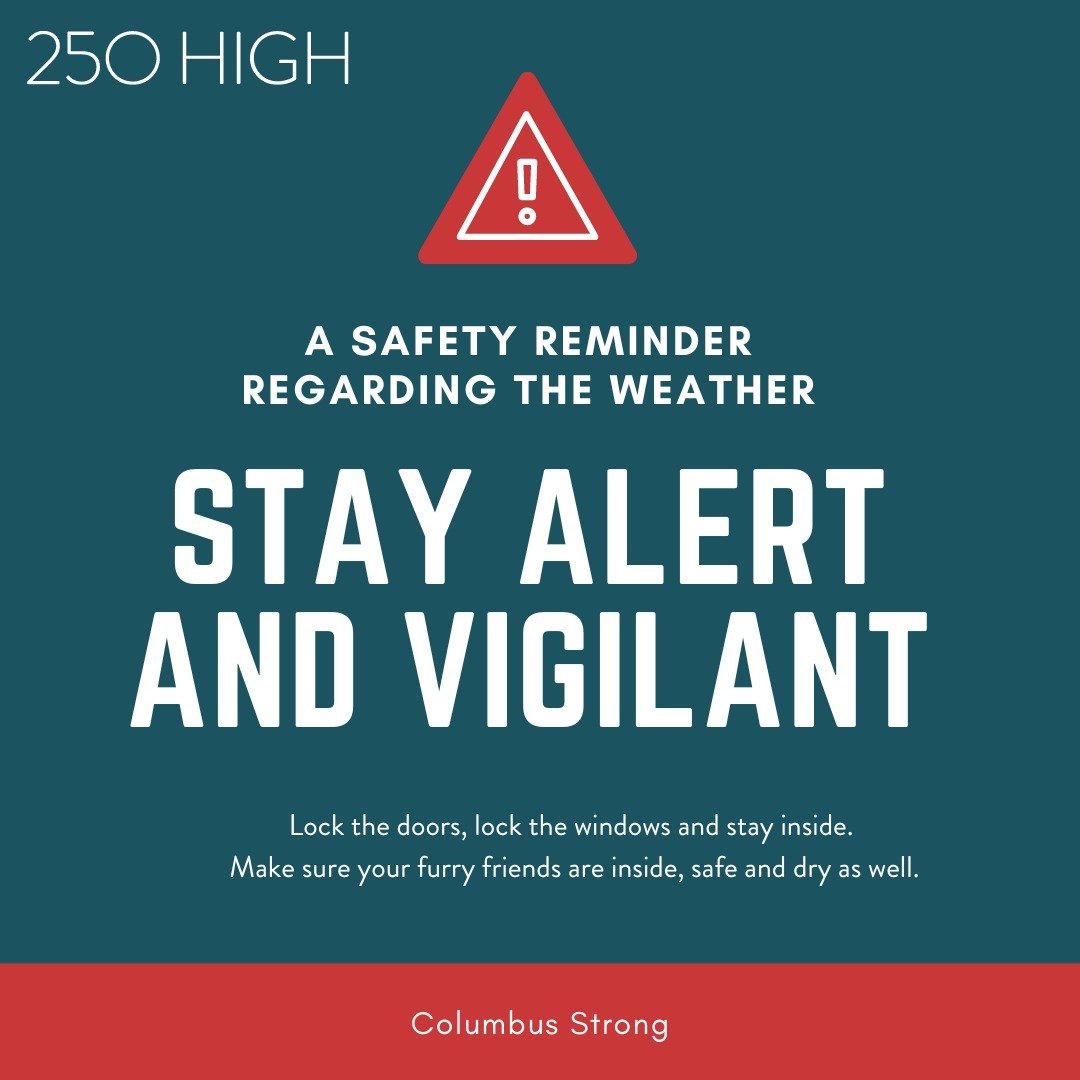 ALERT: Severe weather warning.

Stay indoors, keep warm and make sure you watch the news. 

#250high #columbusdowntown #downtownliving #columbuscommons