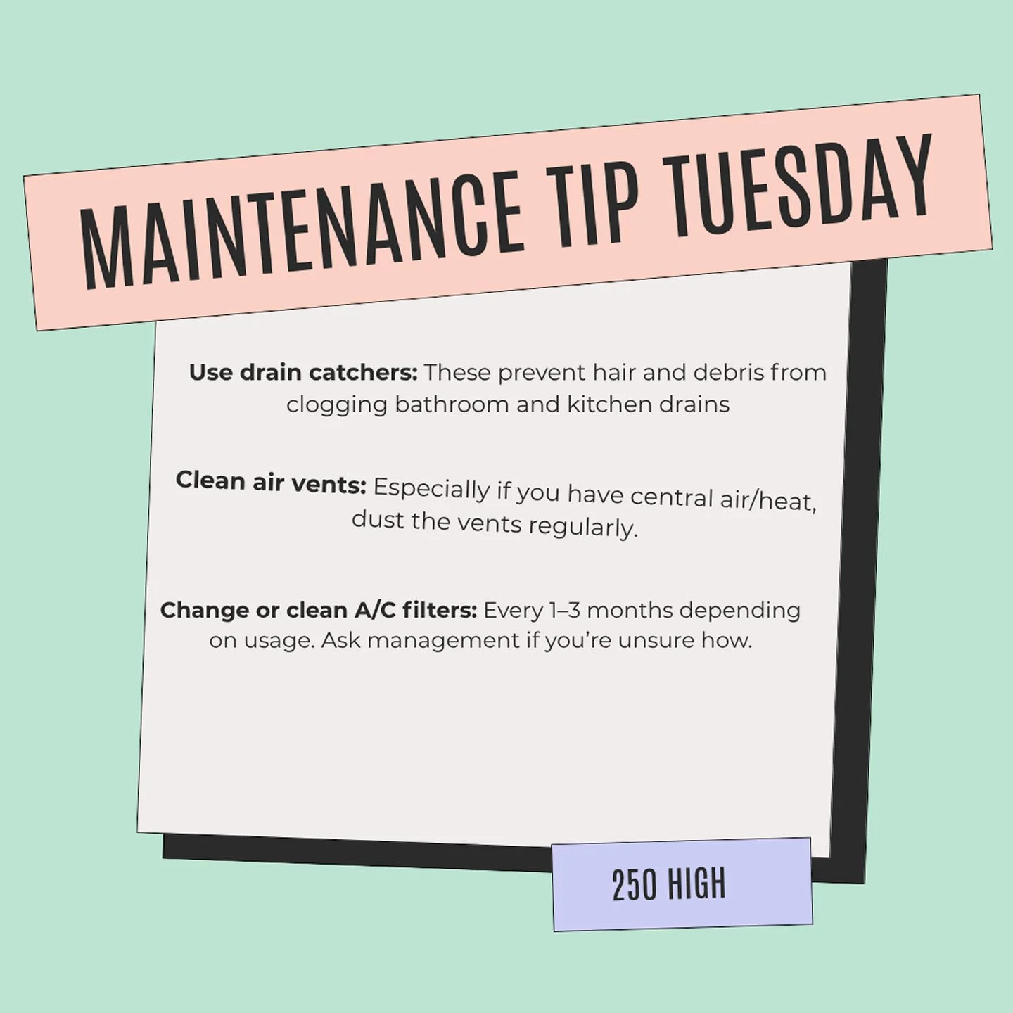 ⛏️ Maintenance Tip Tuesday ⛏️