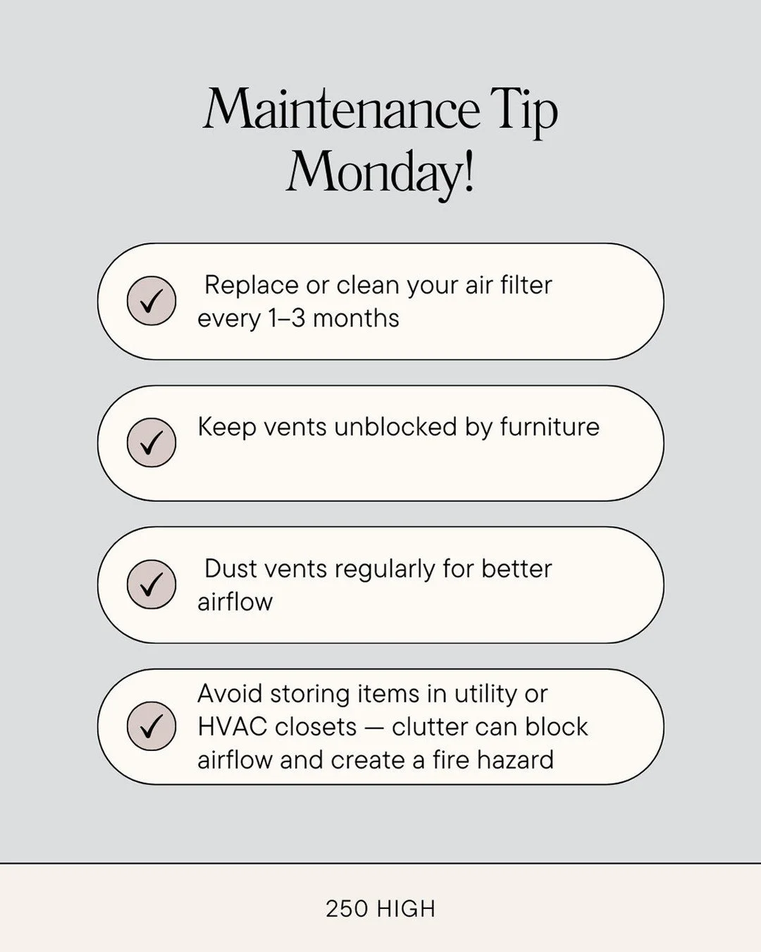 🛠️ Maintenance Tip Monday:

Ohio weather can change quickly &mdash; and your HVAC works hard because of it.

A clean filter improves air quality and can help lower energy costs. If you need a new filter or want to know the size contact the leasing o