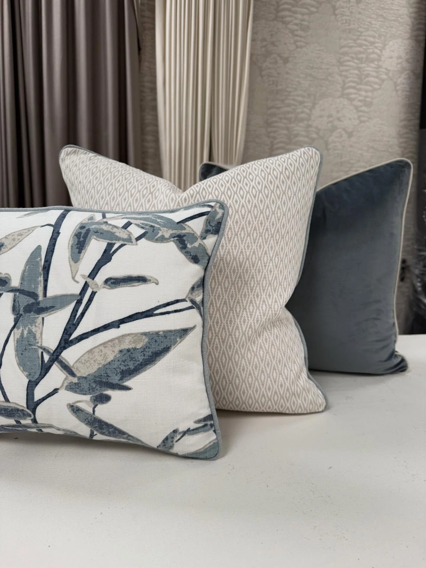 Beautiful details, made in-house.✨
 
These bespoke cushions were crafted in-house by our talented seamstresses, allowing us full control over each bespoke element. From fabric selection through to the final stitch, having this craftsmanship within ou