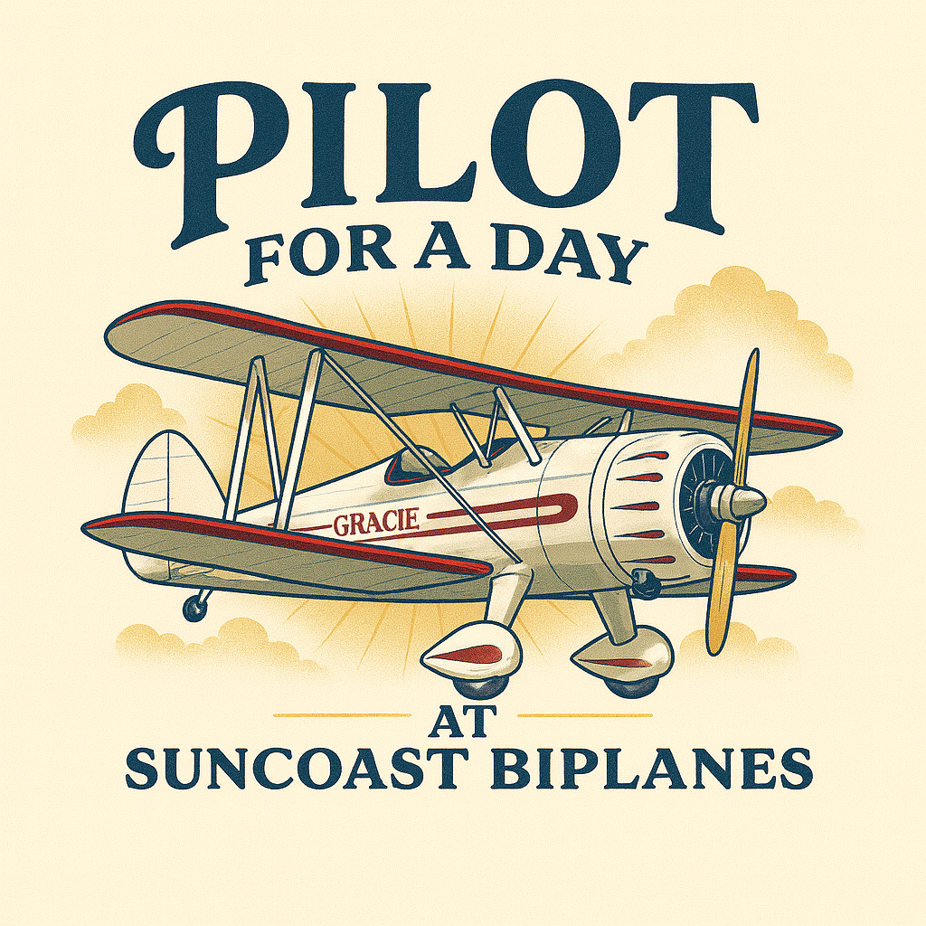 Suncoast Biplanes Pilot for a day in a Gracie the Biplane