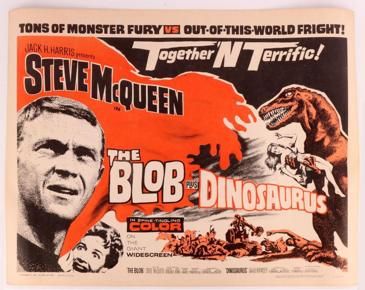 Steve McQueen in the Blob movie poster