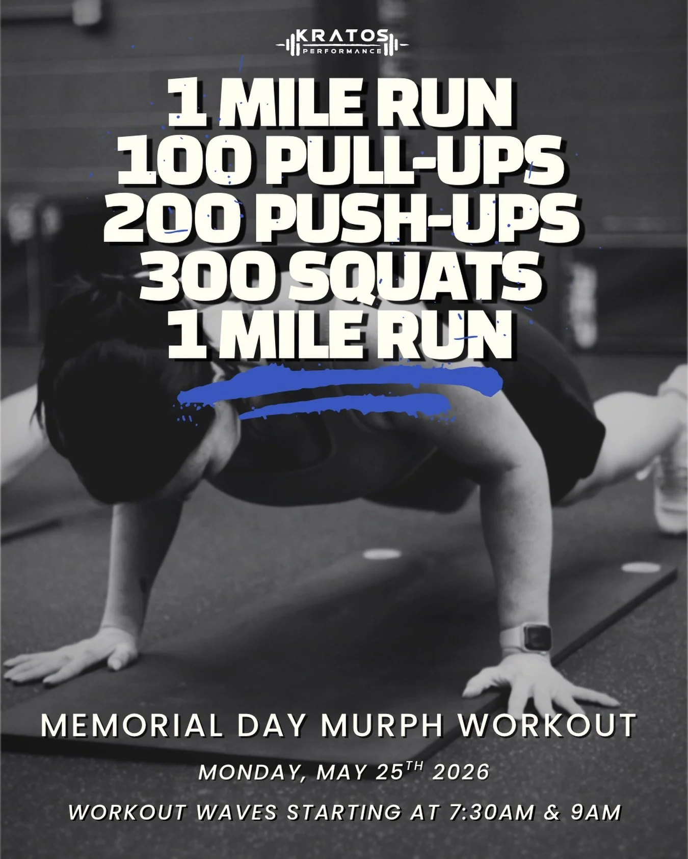 Challenge yourself to our Memorial Day MURPH workout!✨🇺🇸

Memorial Day Monday, 5/25 Hours:
&bull; Open Gym + Fuel Bar 7:30am - 11am
&bull; MURPH Workout 7:30am &amp; 9am 
&bull; No Childcare 

Check out our app to grab a spot in one of our limited 