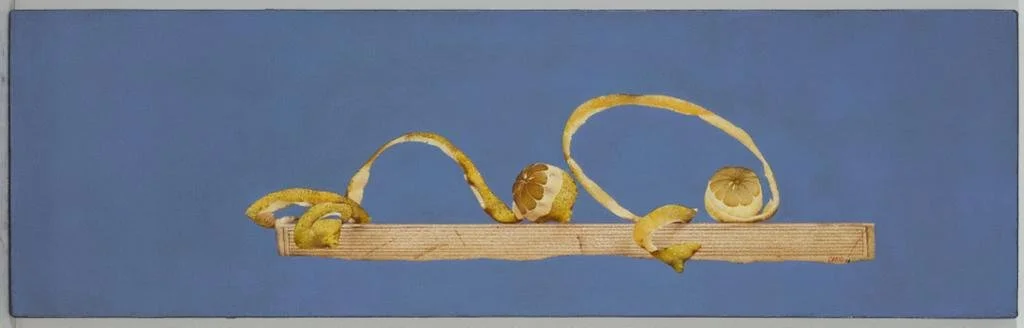 "Blue Lemon" 2016, 35x115, Öl auf Leinwand