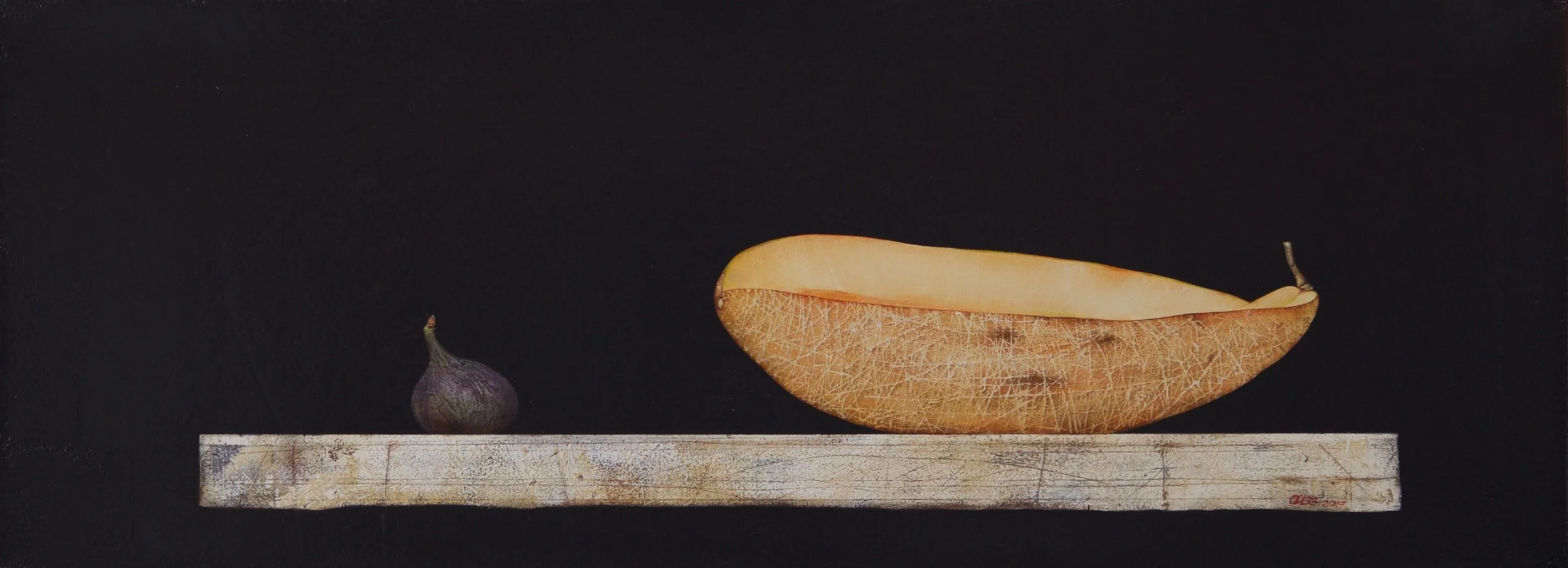 "Melone" 2017,35x95, Öl auf Leinwnad 