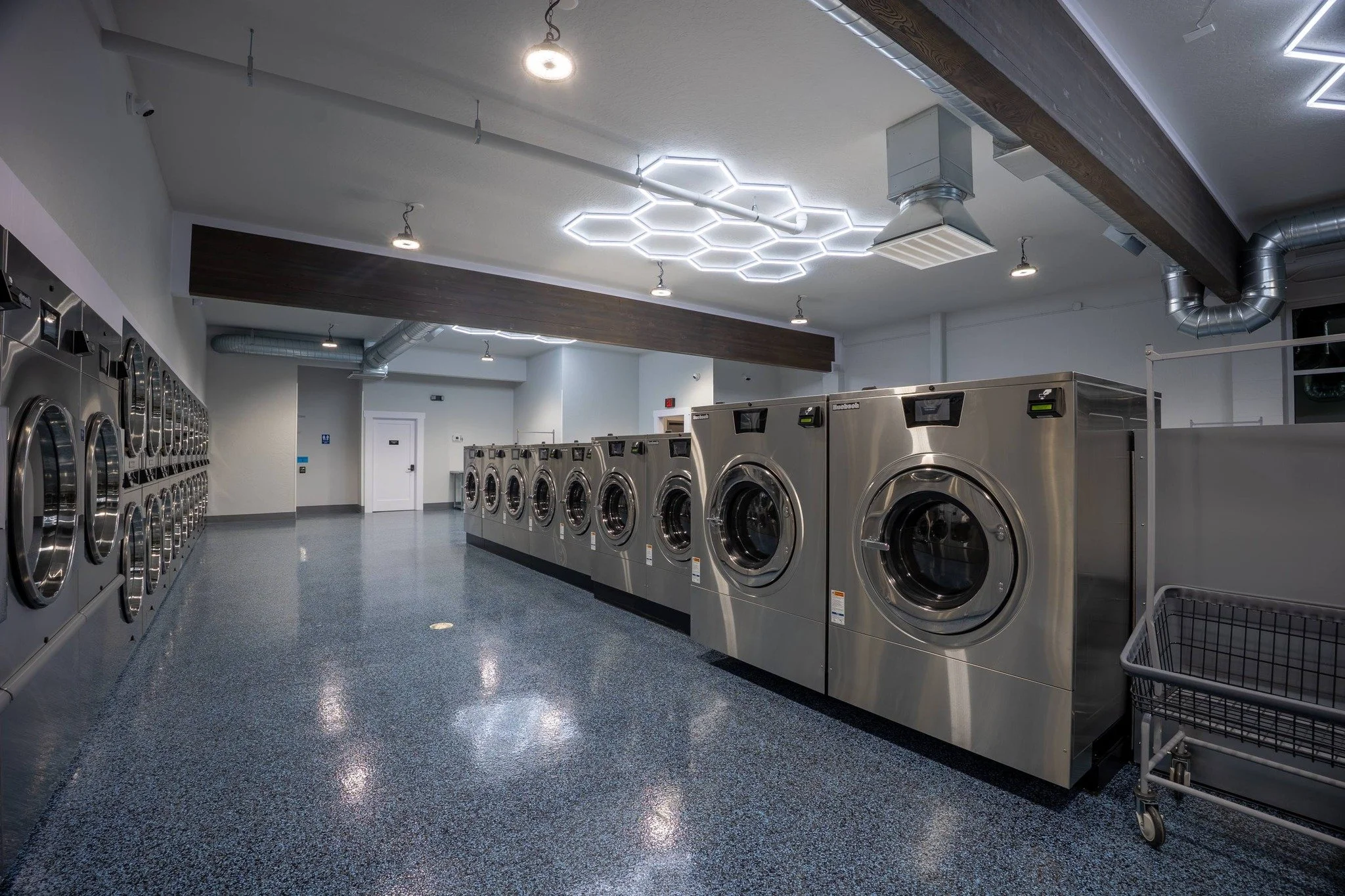 This Repeat Customer's 2nd Store - So Pretty!  Here is the side of a large T; the side door on the T is on the left, and the front machines are out of view. 