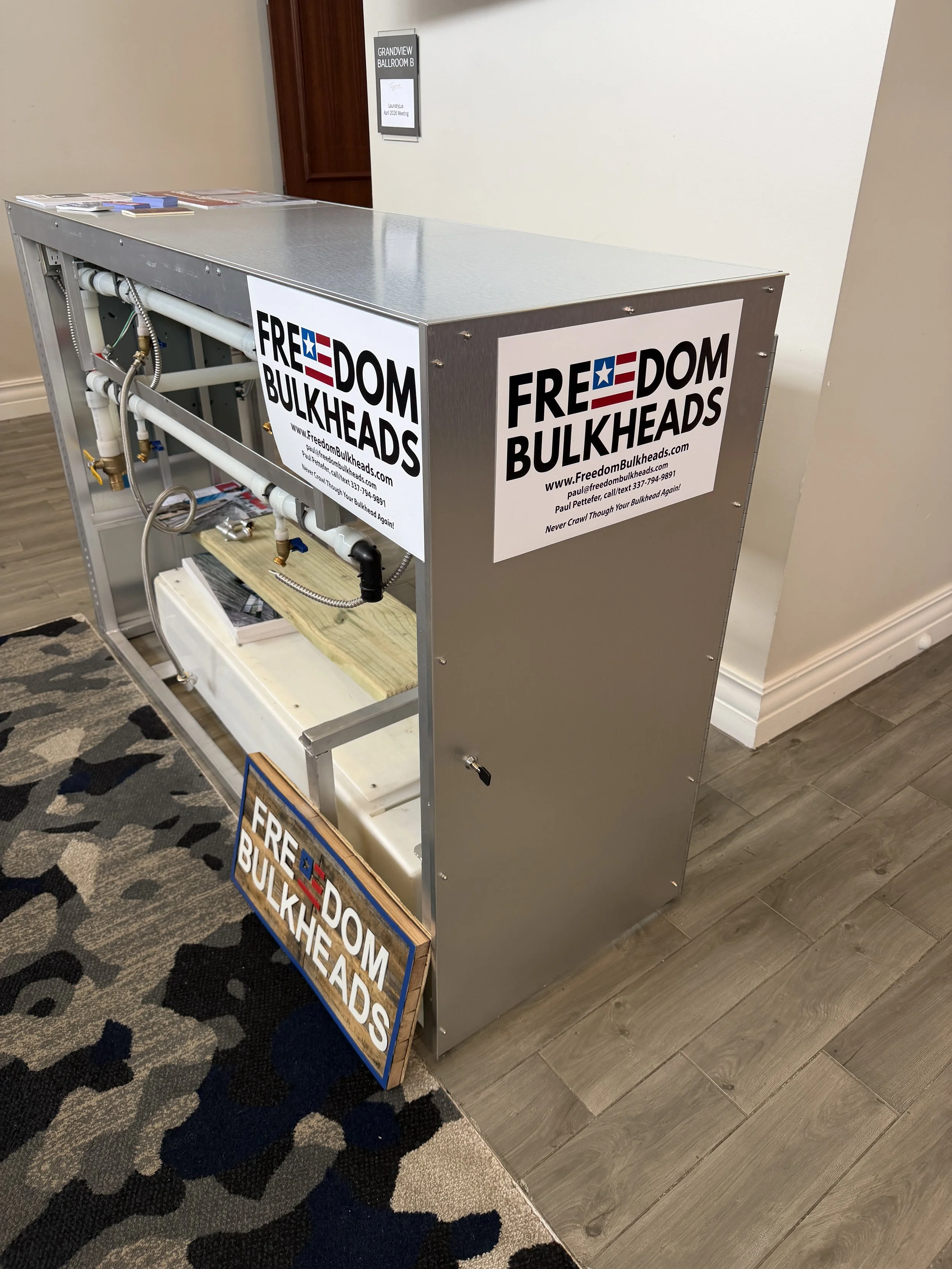 Here is our Show Unit, complete with our new Door Trim System and our Freedom Bulkheads sign from Ms. Kelly Reed!!!