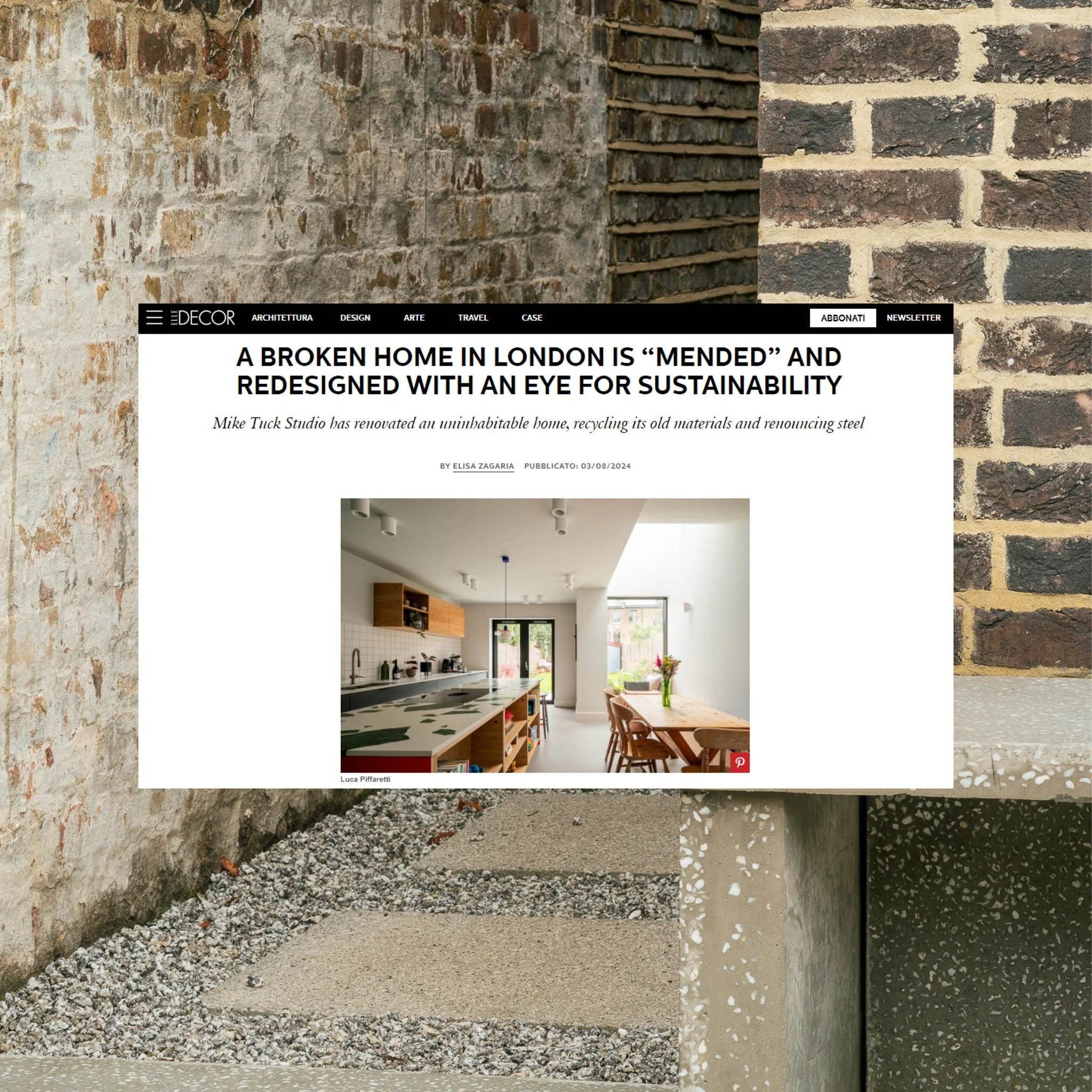 In the press 💌

In @elledecoritalia, Elisa Zagaria reviews A Mended House in Stoke Newington, writing: &quot;The house's newfound energy is also expressed through color, with remnants of blue and green to disrupt the minimalist directness of the ove