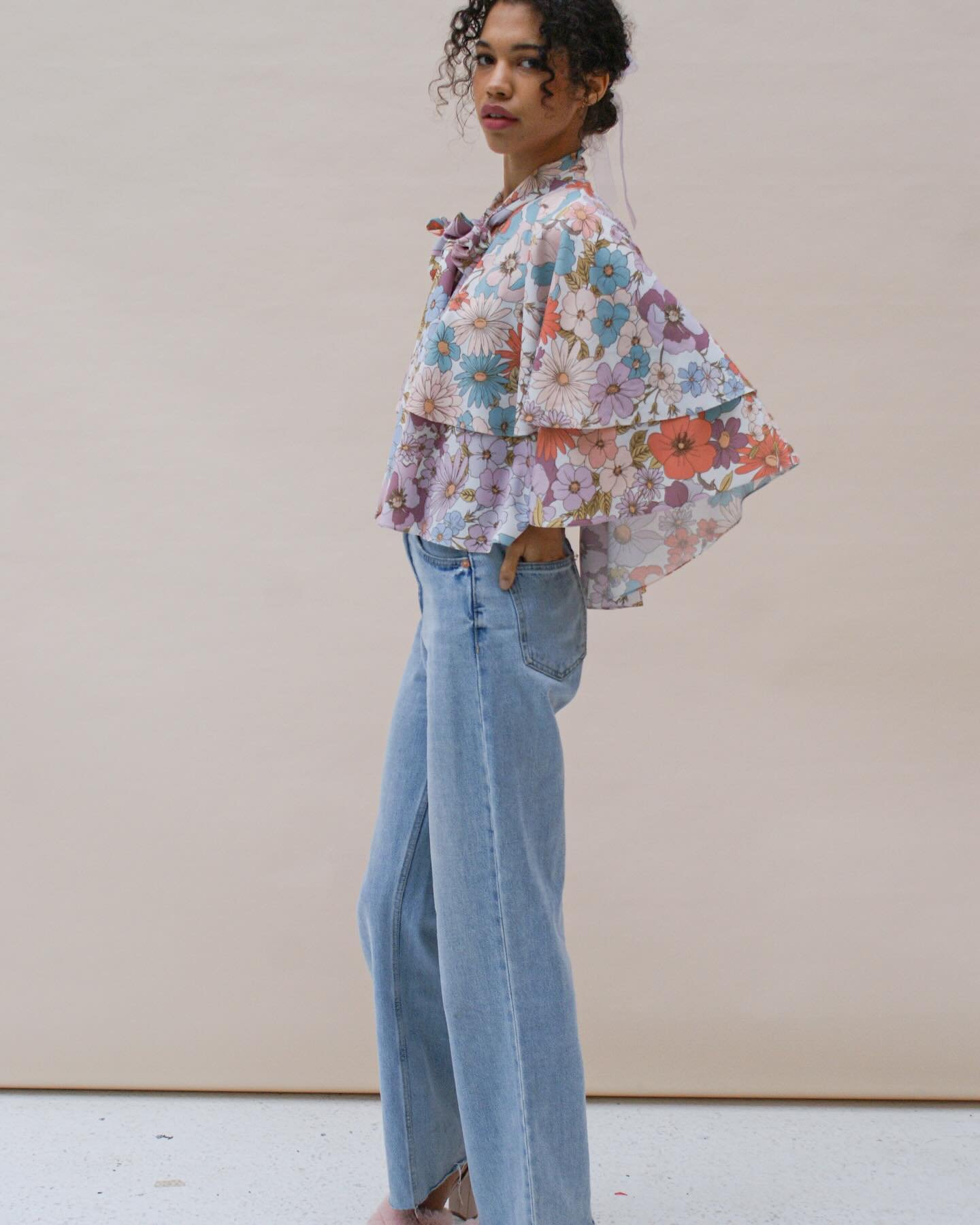 Transform your Summer wardrobe with Becky in Wildflower.
&bull;
The show-stopping vintage-inspired cape of your dreams ensures you&rsquo;ll always bring planet-friendly main character energy to every event you attend!
&bull;
On a mission to inspire t