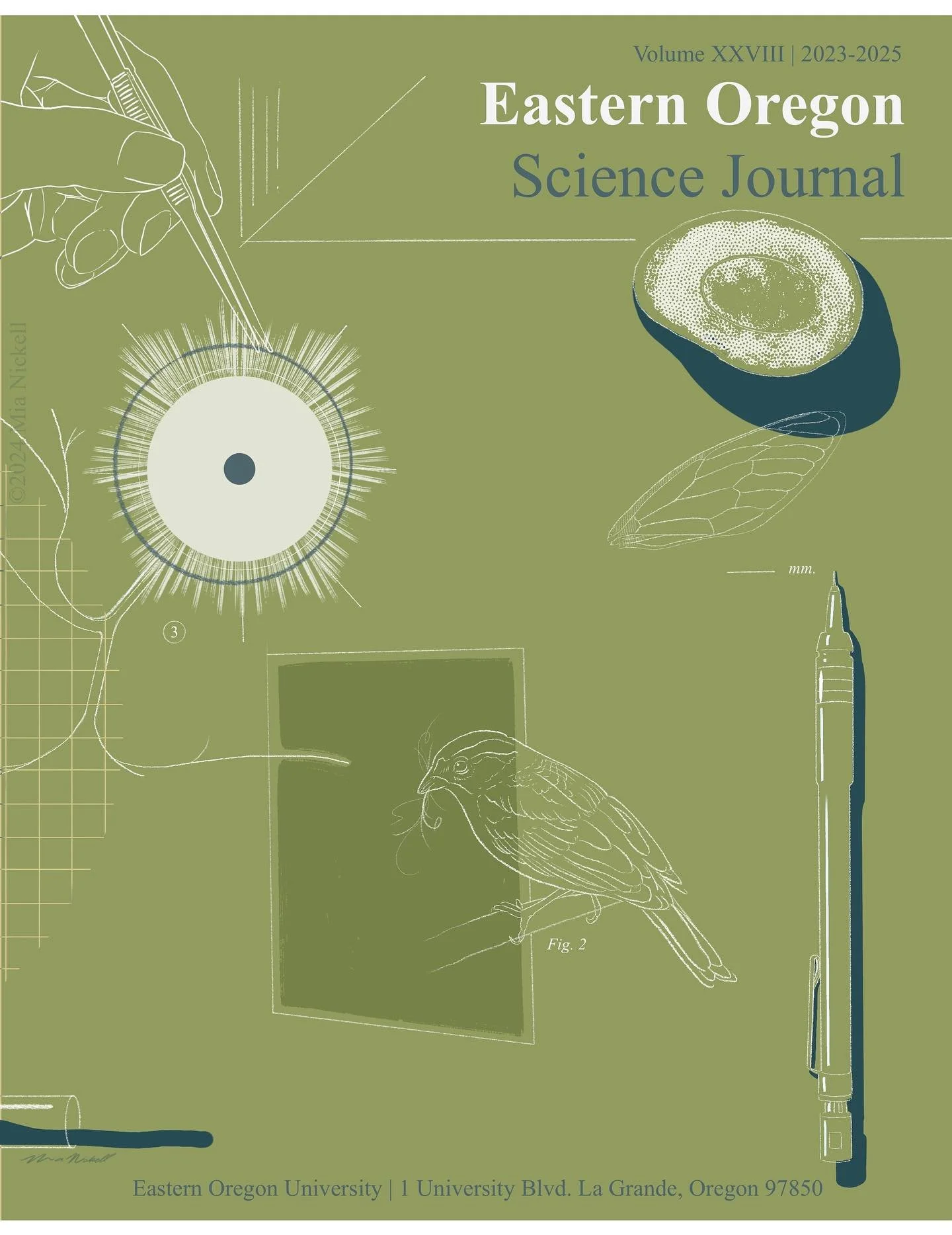 Not quite hot off the press, but I can now reveal my illustration work featured on the cover of the Eastern Oregon Science Journal Vol. XXVIII 🌿

This journal is Eastern Oregon University&rsquo;s undergraduate science research publication.
.
.
.
&co