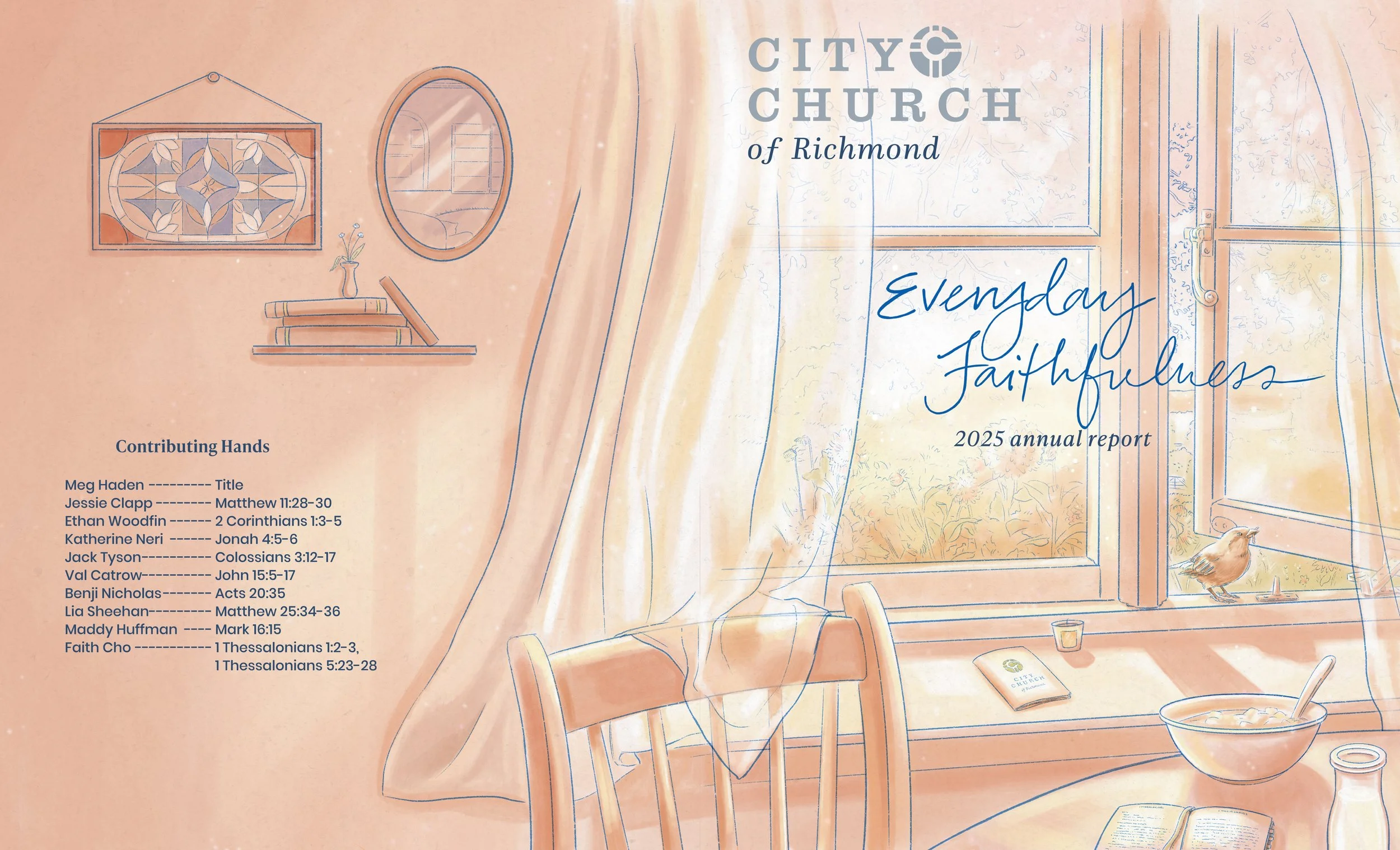 Cover for City Church of Richmond's Annual Report 2025 | Procreate, Adobe Illustrator