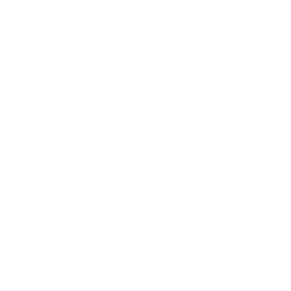 White Omega logo with Greek letter Omega on black background.