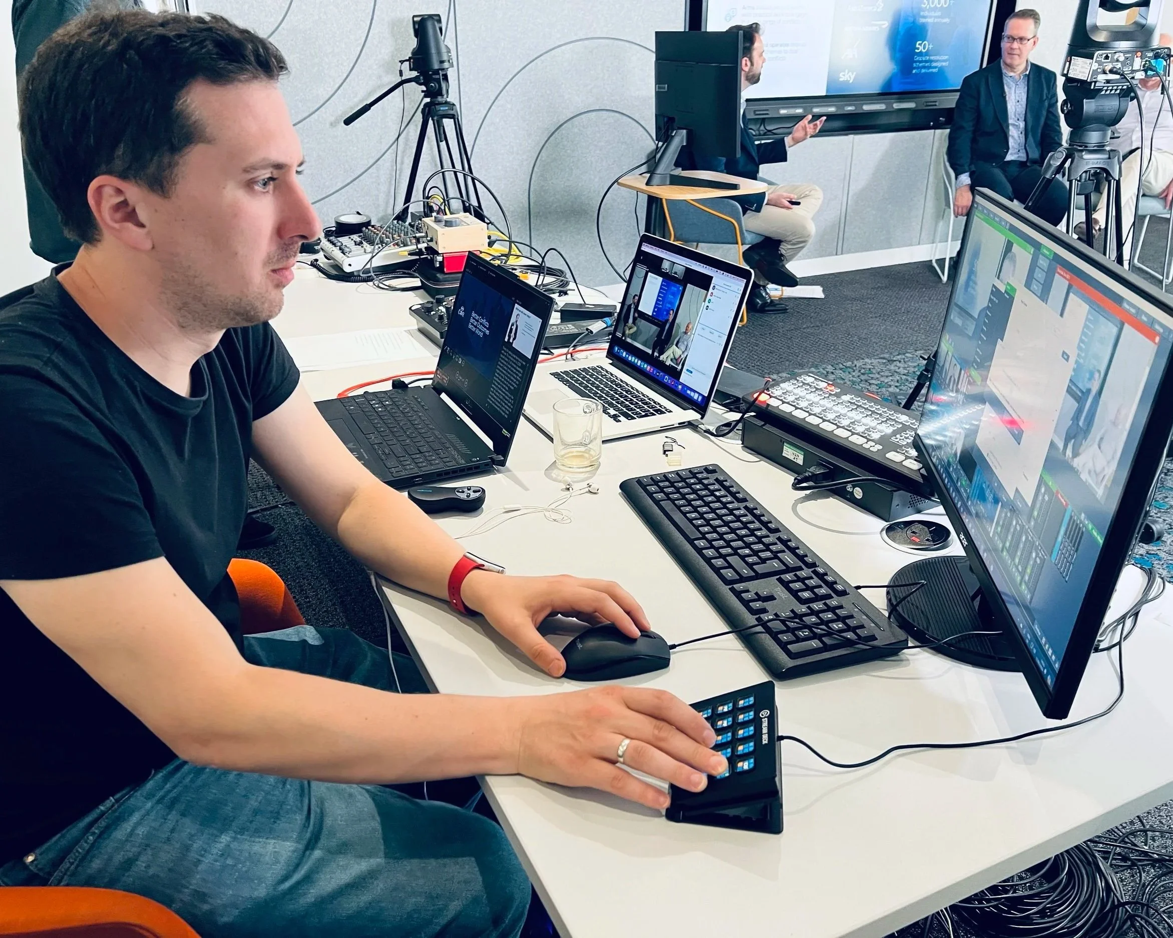 A man operating vMix streaming software