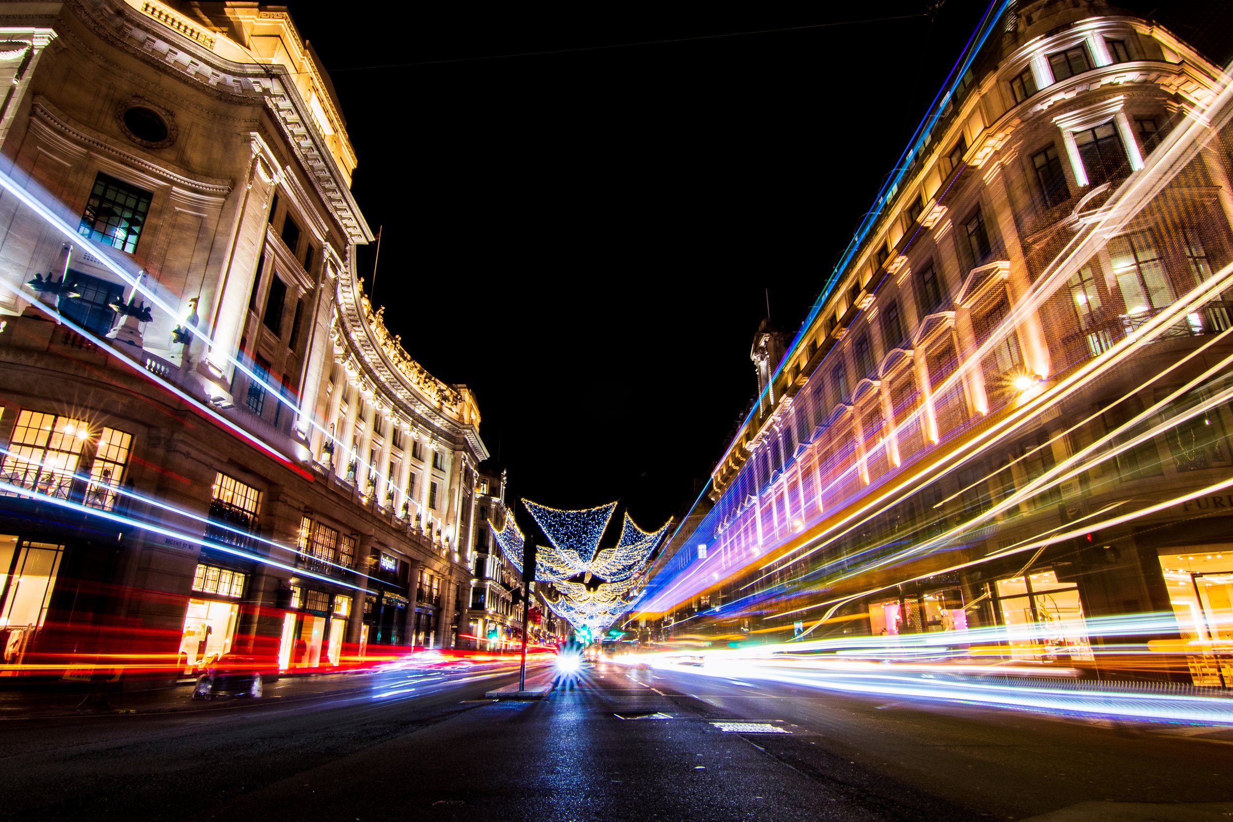 Nightime street lights