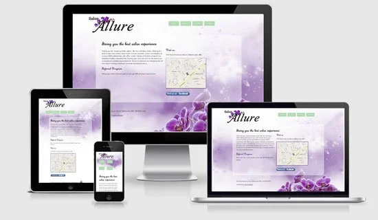 Salon Allure Homepage Design 