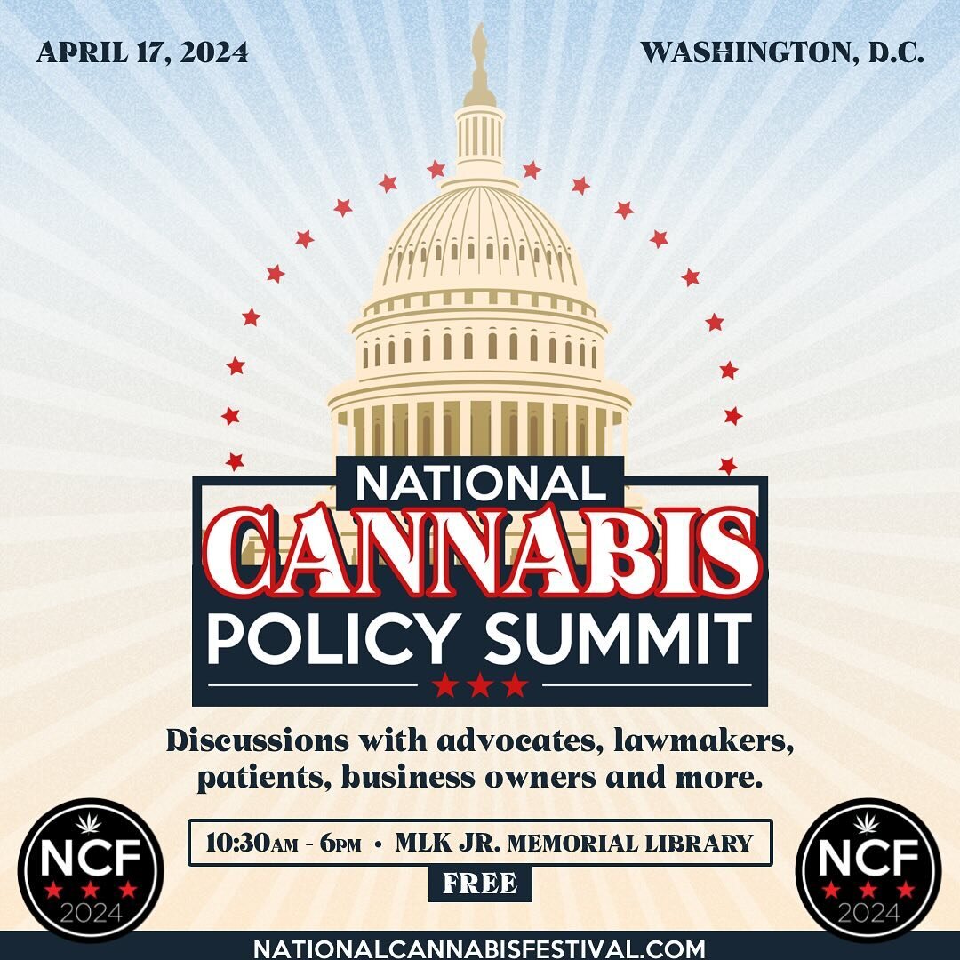 We&rsquo;re honored to announce our 6th annual National Cannabis Policy Summit! 4.17 at the MLK Memorial Library. 🏛️ Followed by our NCPS Advocacy Reception powered by @womengrow. Celebrate cannabis advocacy and community leaders. Free RSVP at our l