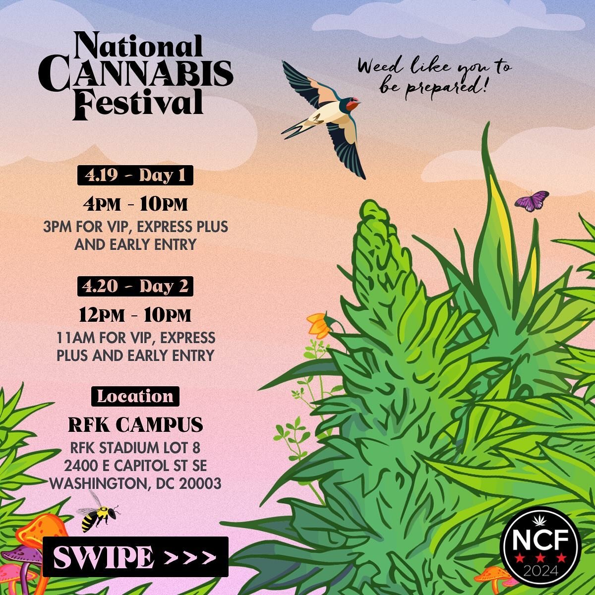 Get ready for a legendary 420 Weekend! 🔥 SWIPE for everything you need to know to enjoy our most epic NCF yet.

@wutangclan 
@thundercatmusic