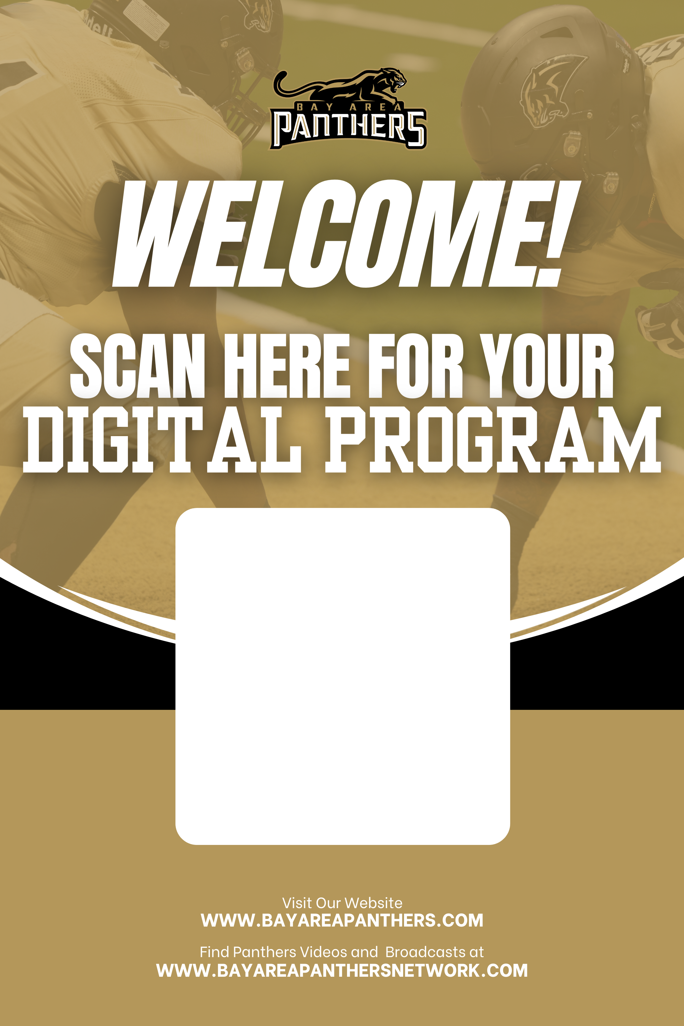 Digital program poster made for the Bay Area Panthers, an Indoor Football League team.