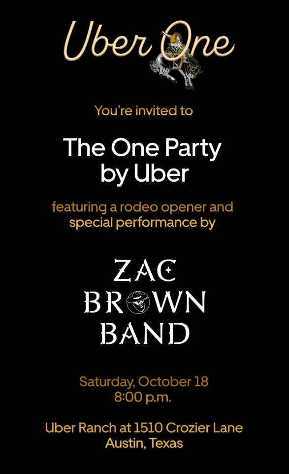 One Party by Uber: Rodeo 🤠