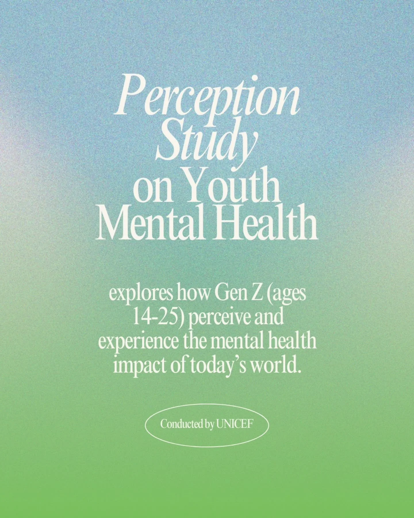 Today, we are highlighting just a few of the many statistics released in the 2025 Perception of Youth Mental Health Report. 

In a positive light, 1 in 3 Gen Z want to themselves have a leading role in helping adolescents and young people manage the 