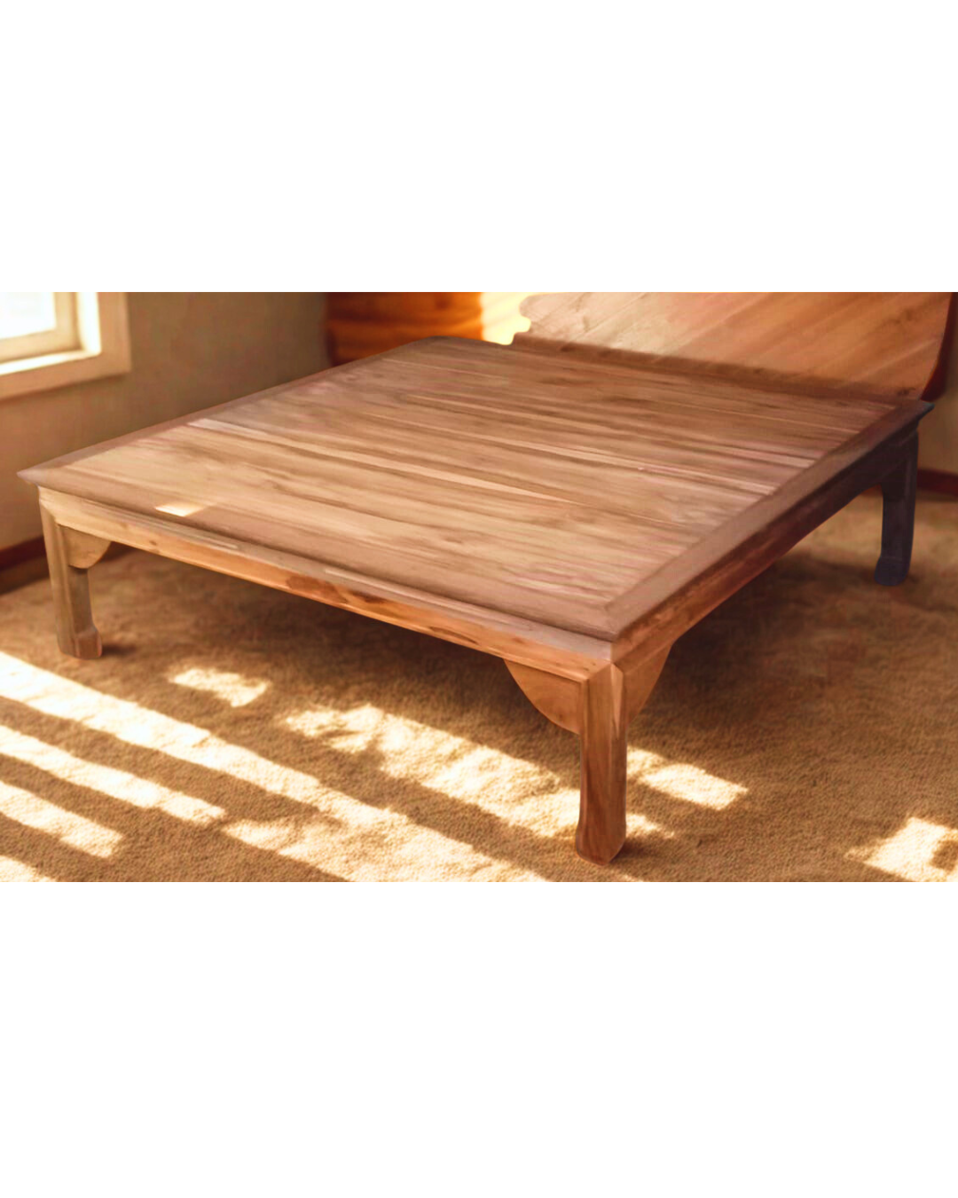 Table Basse Carrée en Teck Massif – 150x150 cm – Bali