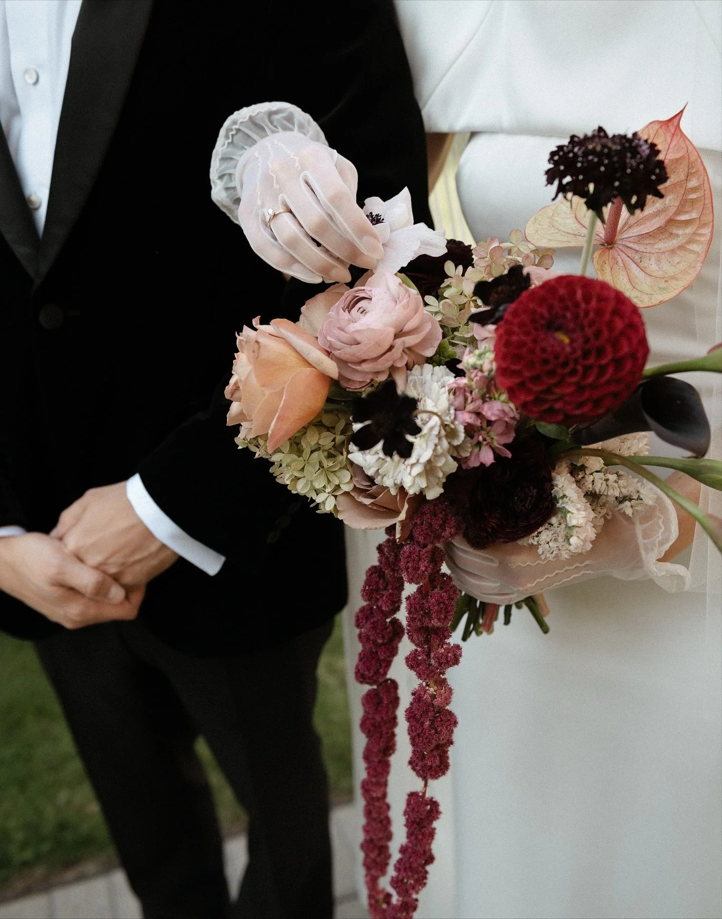 A few 2025 bridal bouquet faves. 
Tell me which vibe you&rsquo;re loving with an emoji that suits ‼️

The Spencer &mdash; moody, dramatic, and unapologetically elegant.

The Jackie &mdash; soft, dainty, and straight out of a pastel daydream.

The Vic