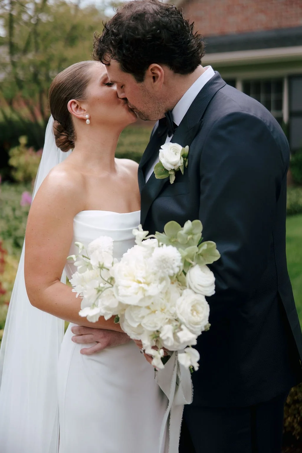 White and green bridal bouquet by Wild Vogel Works