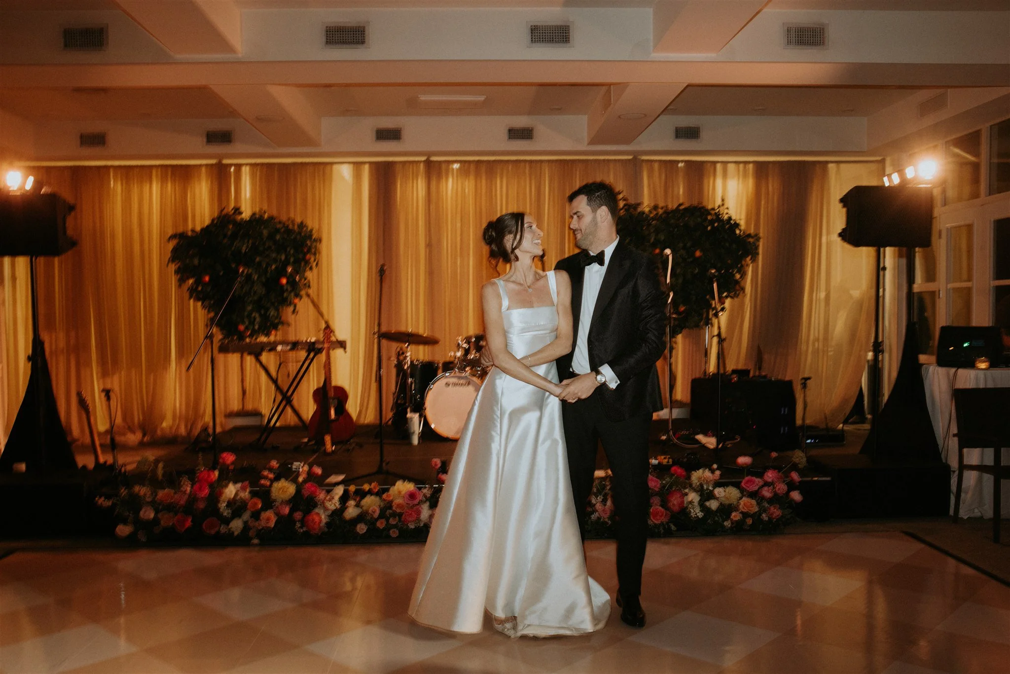 Bride and groom dancing in the Firshade Room at Langdon Hall