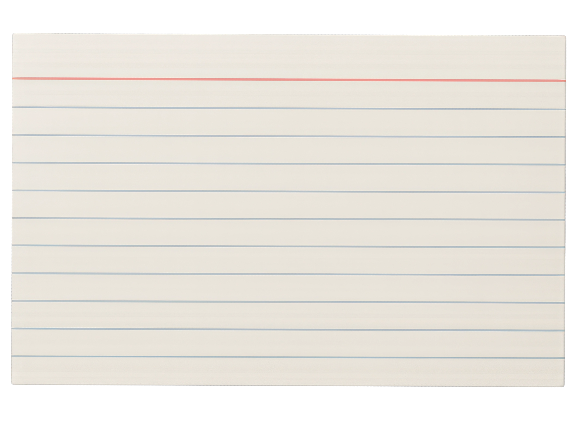 Close-up of white lined notebook paper with blue and red horizontal lines for wedding, elopement, couples and family photographer in Eastern Ontario.