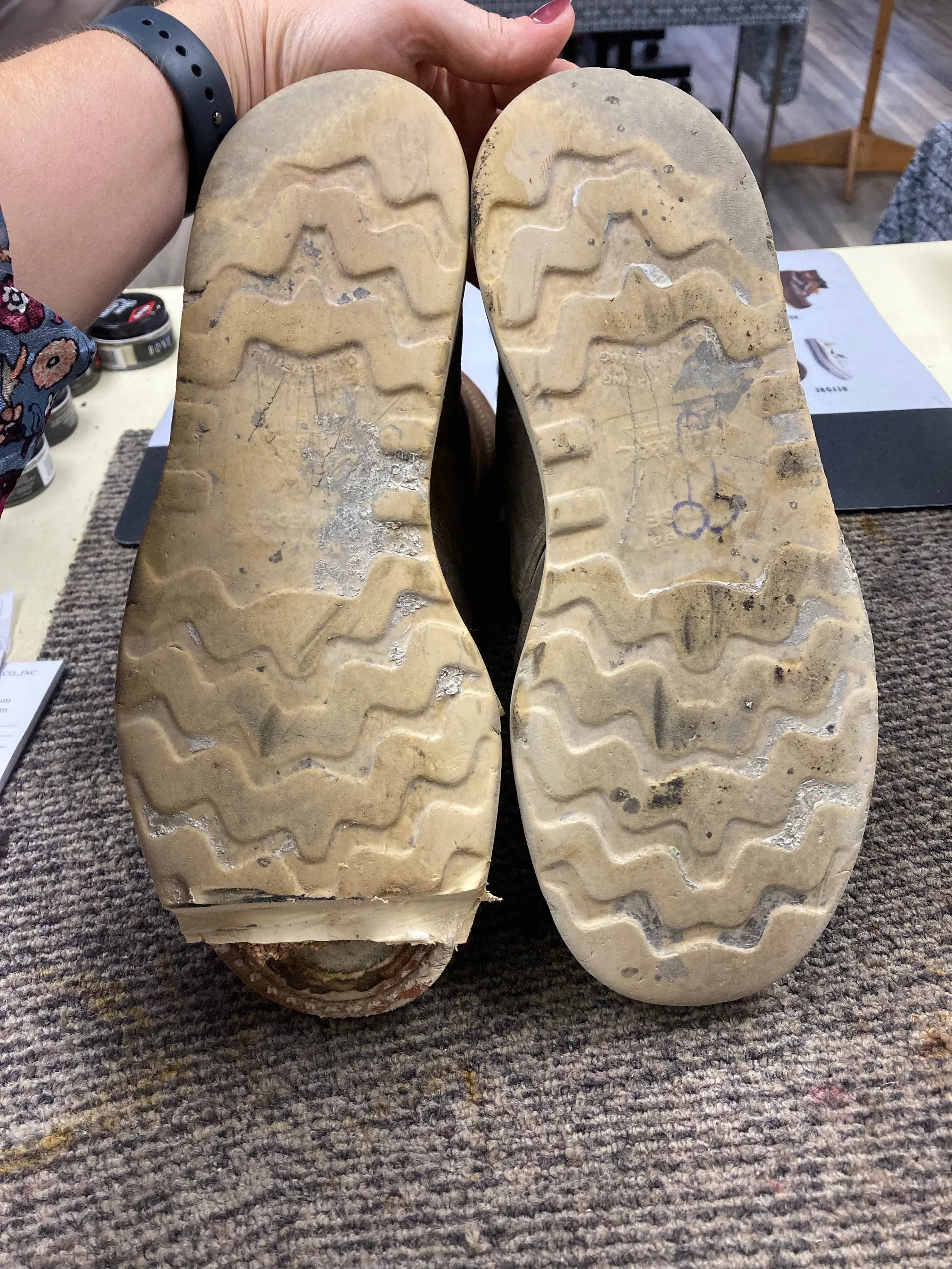 Work sole repair before