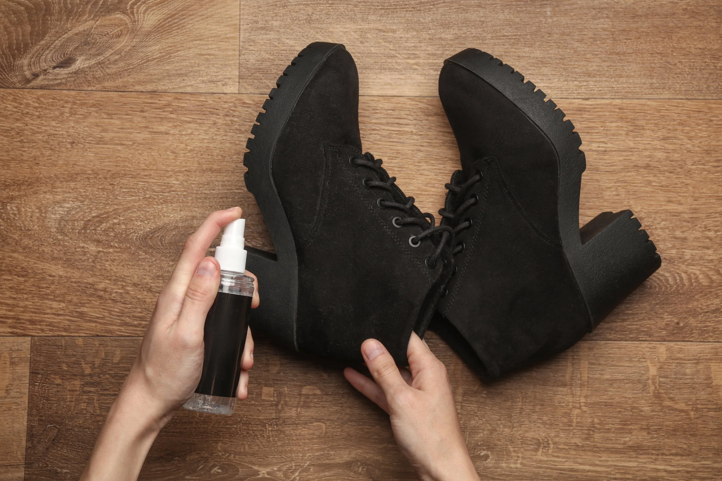 Suede boot protection, weatherproofing, and conditioning