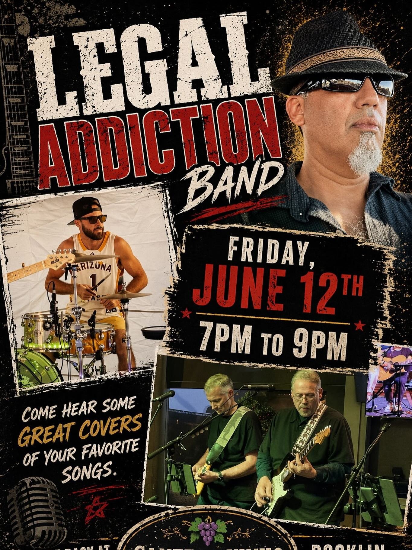 This Friday Legal Addiction is back! #canteaovinhowinery #placercountywinetrail #livemusic