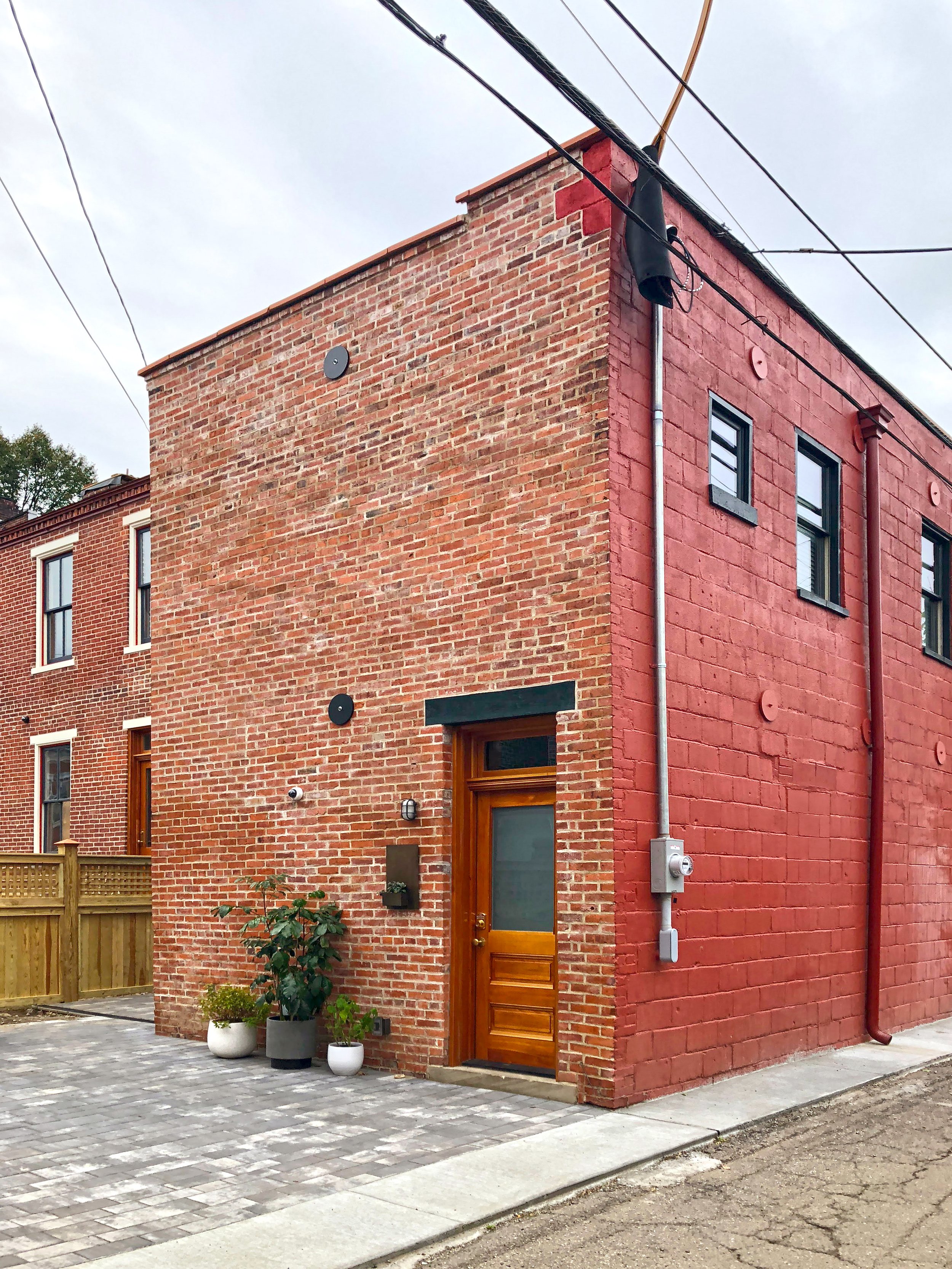 Alley elevation of the Electric Shop