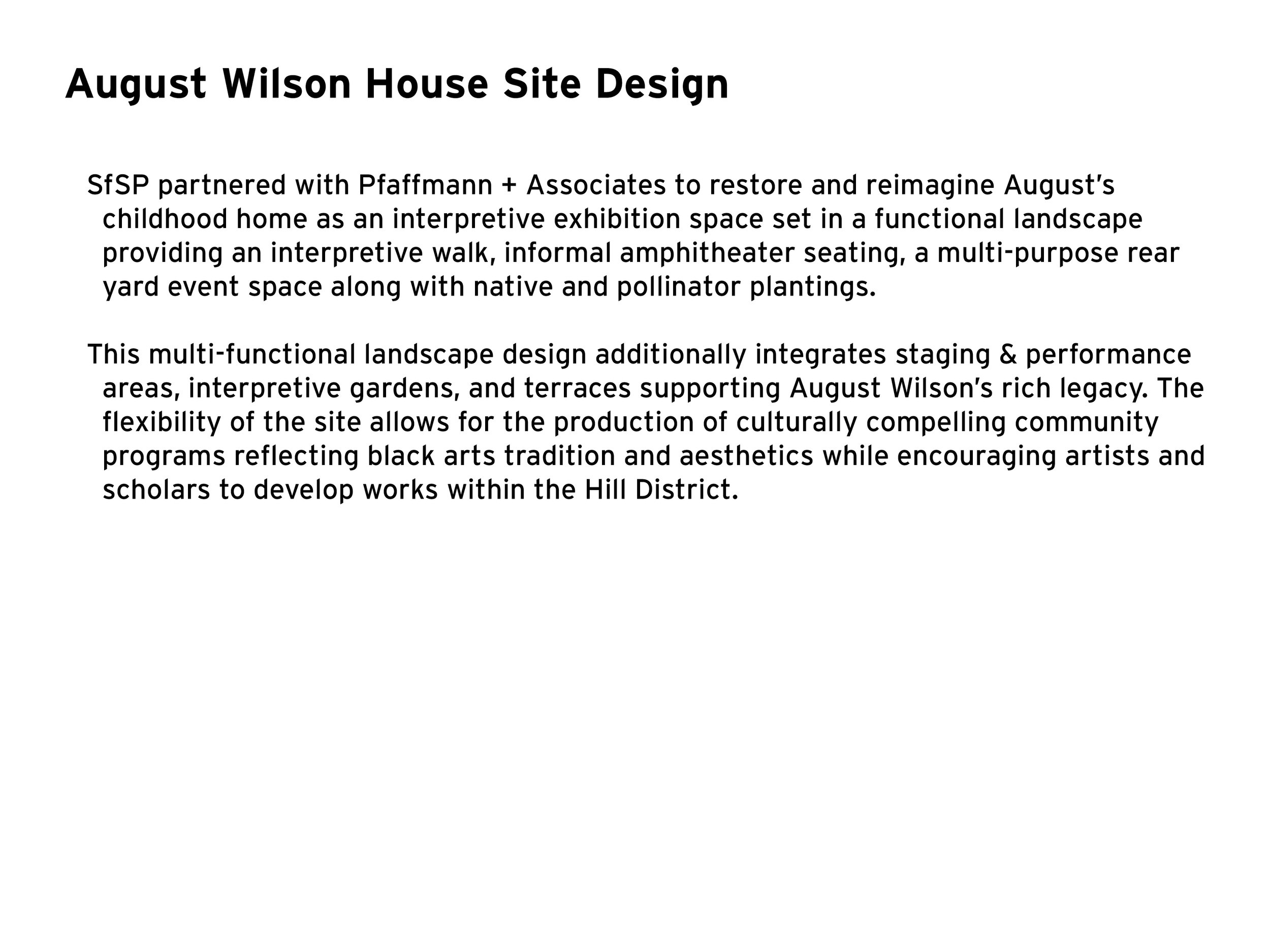 August Wilson House Site description text
